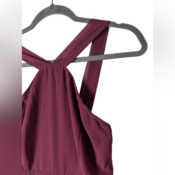 Lulus Burgundy Cross Strap Fit & Flare Dress Size Small NWT - Picture 3 of 9